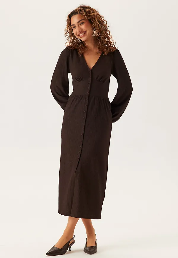 Structure Button Midi Dress