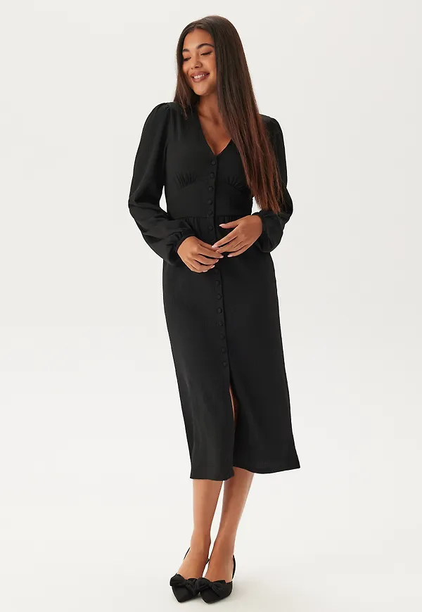Structure Button Midi Dress