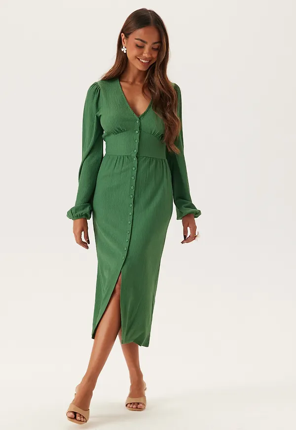Structure Button Midi Dress