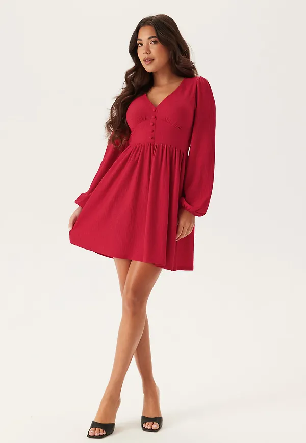 Structure Button Mini Dress