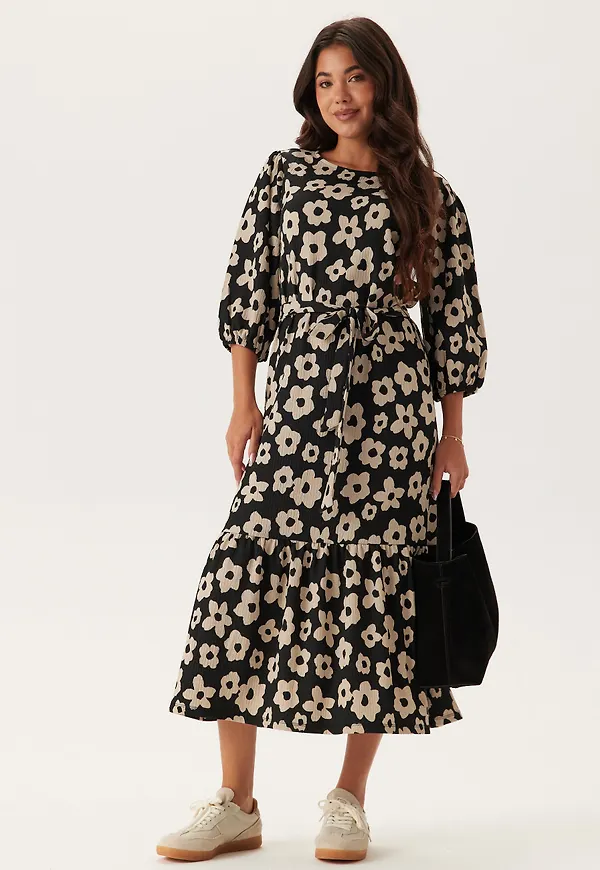 Structure Flounce Midi Dress