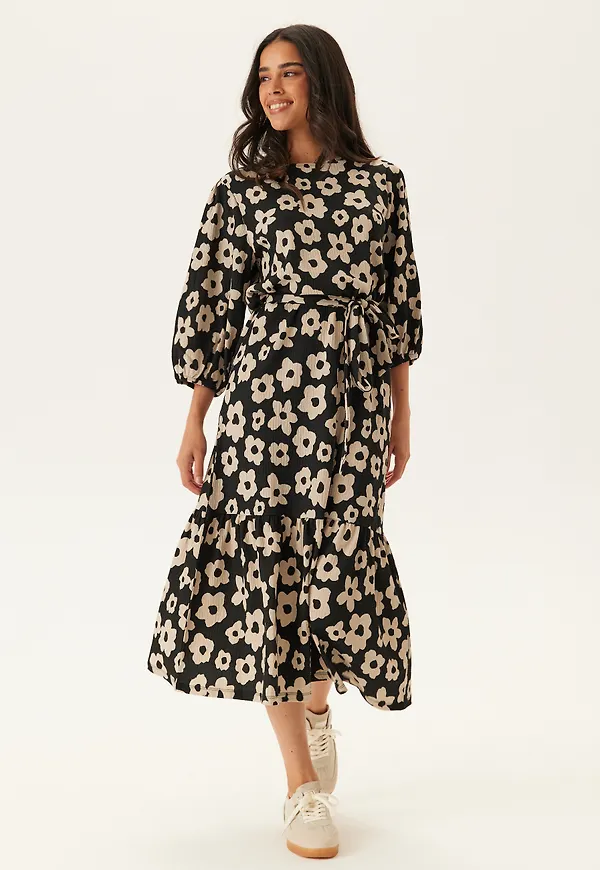 Structure Flounce Midi Dress