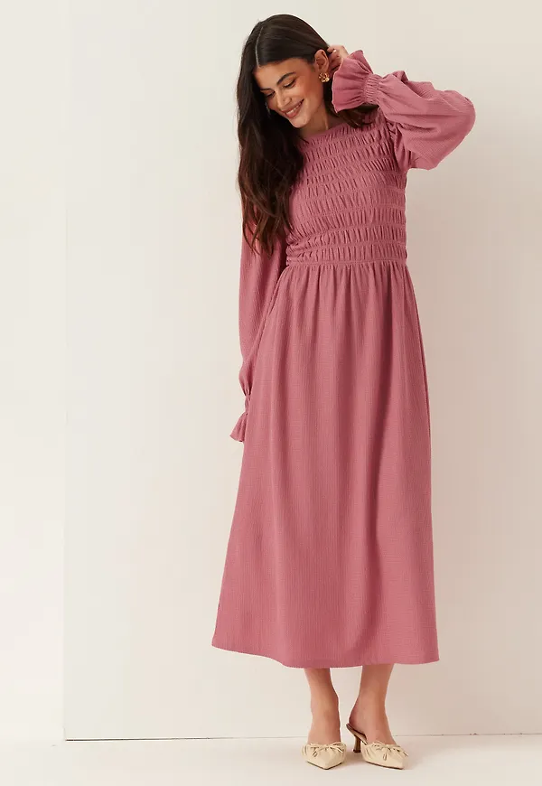 Structure Long Sleeve Midi Dress