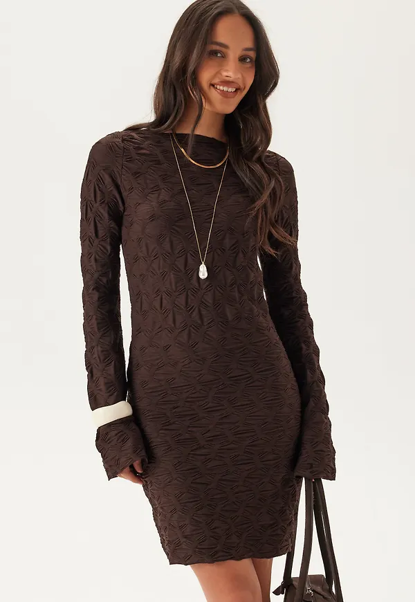 Structure Long Sleeve Short Dress