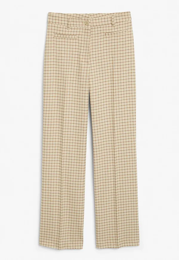 Structured high waist trousers - Beige