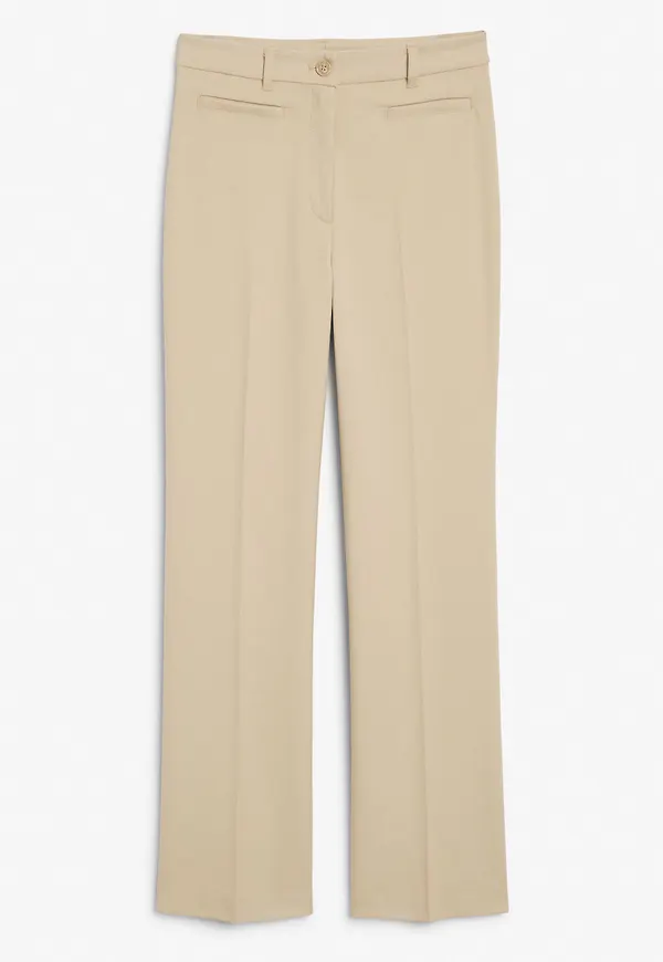 Structured high waist trousers - Beige