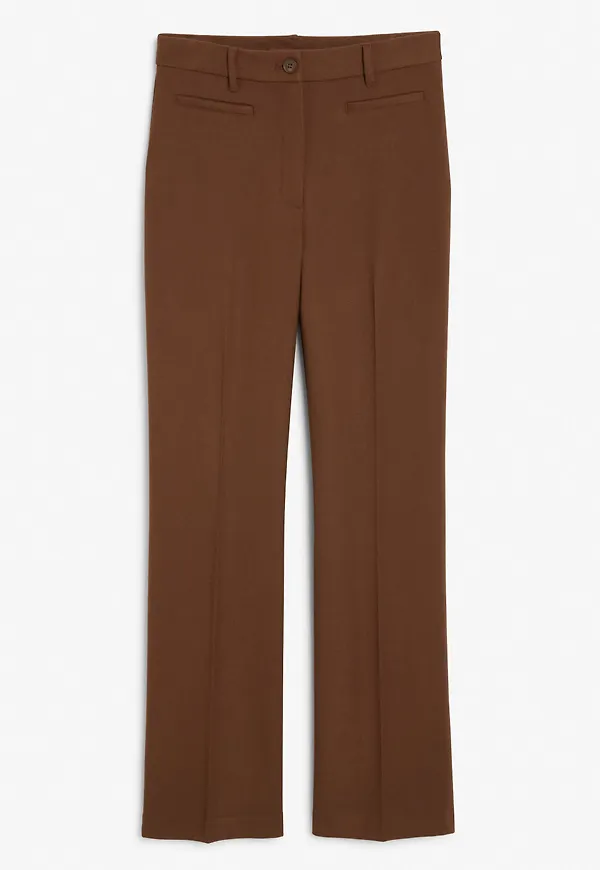 Structured high waist trousers - Beige