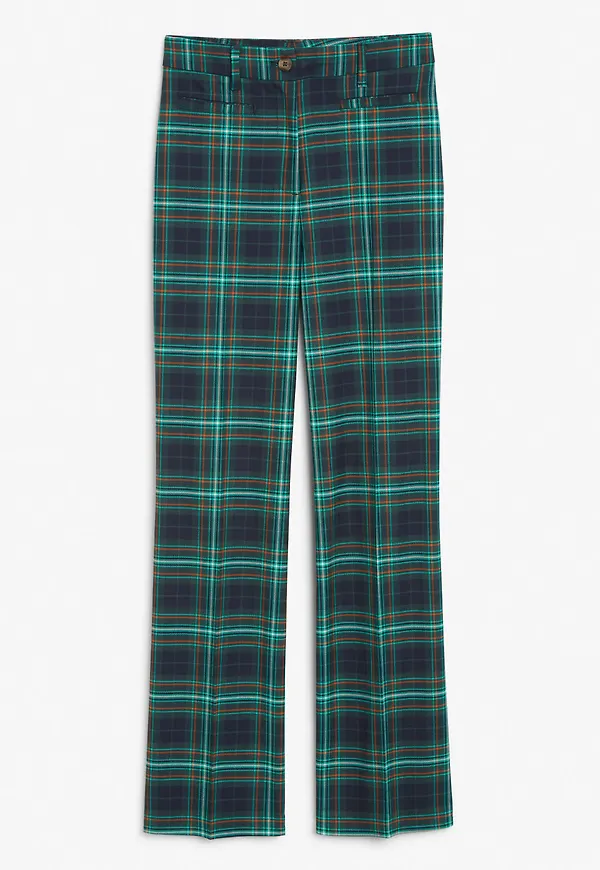 Structured high waist trousers - Blue