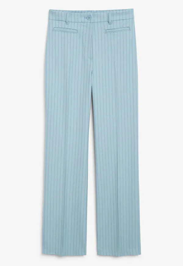 Structured high waist trousers - Blue