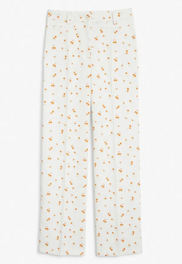 Structured high waist trousers - White