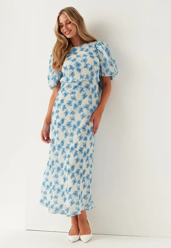 Structured Puff Sleeve Ankle Dress