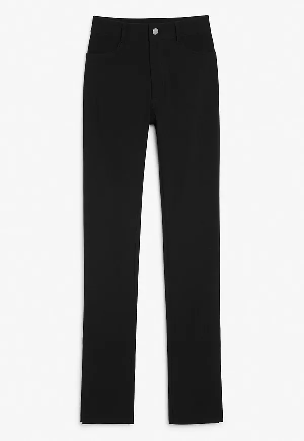 Structured straight leg trouser - Black