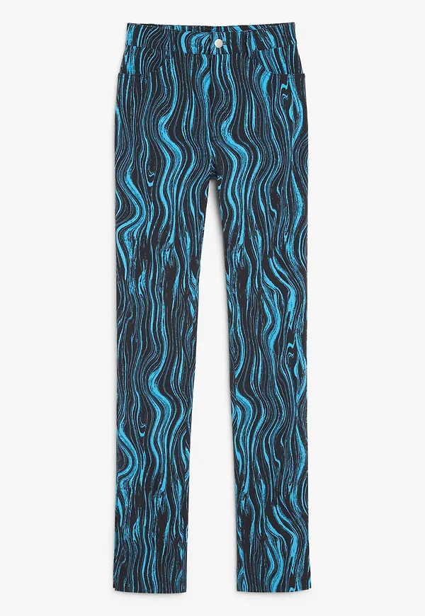 Structured straight leg trouser - Blue