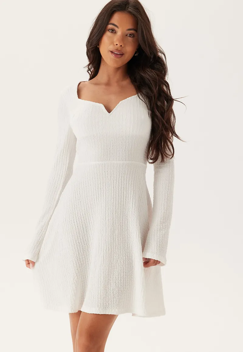 Structured V-neck Skater Dress