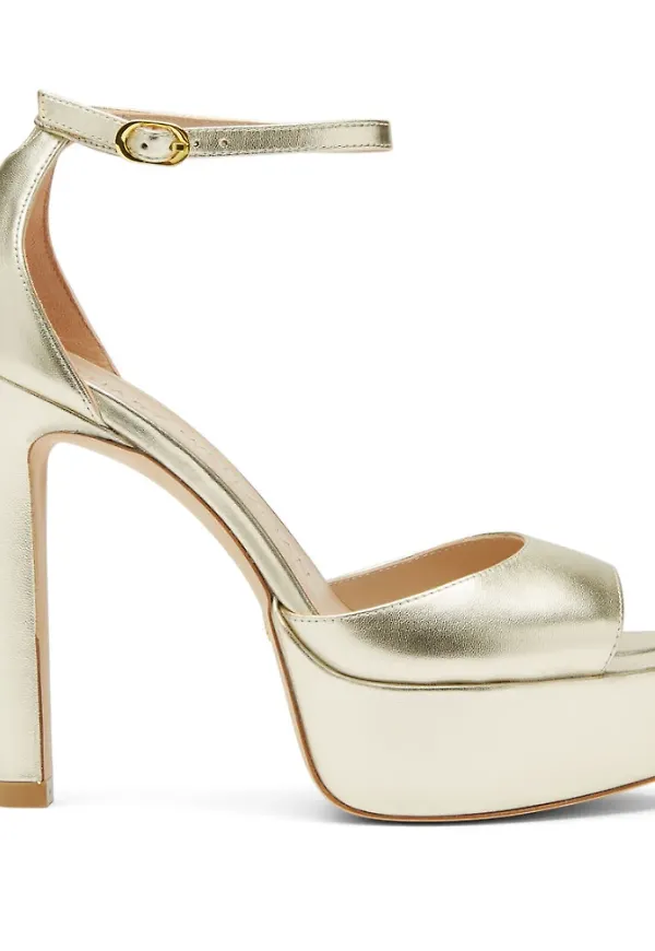 Stuart Weitzman Diskoplatformsandaler Beige, Dam