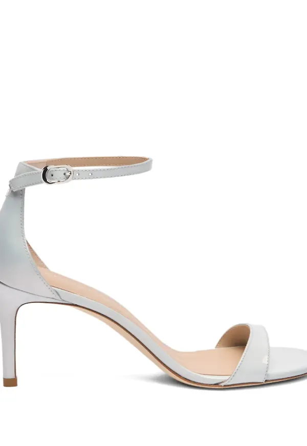 Stuart Weitzman lädersandaler 75 mm - Vit