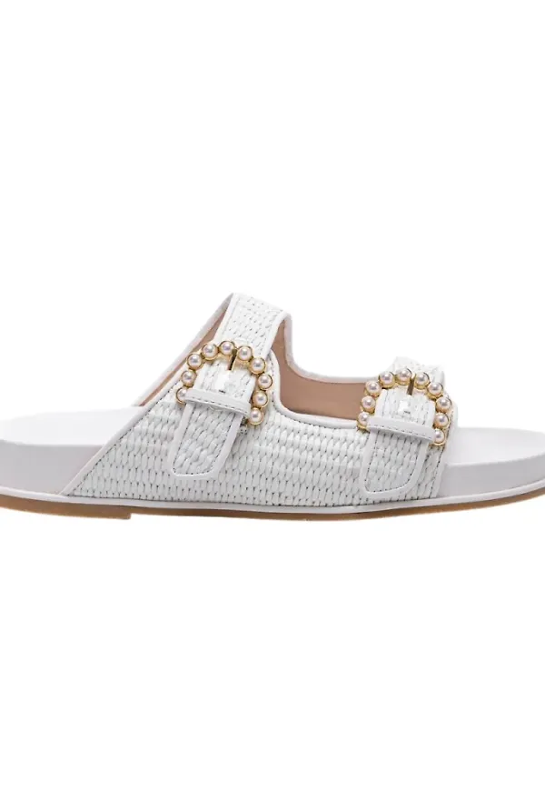 Stuart Weitzman Mules with curls Vit, Dam