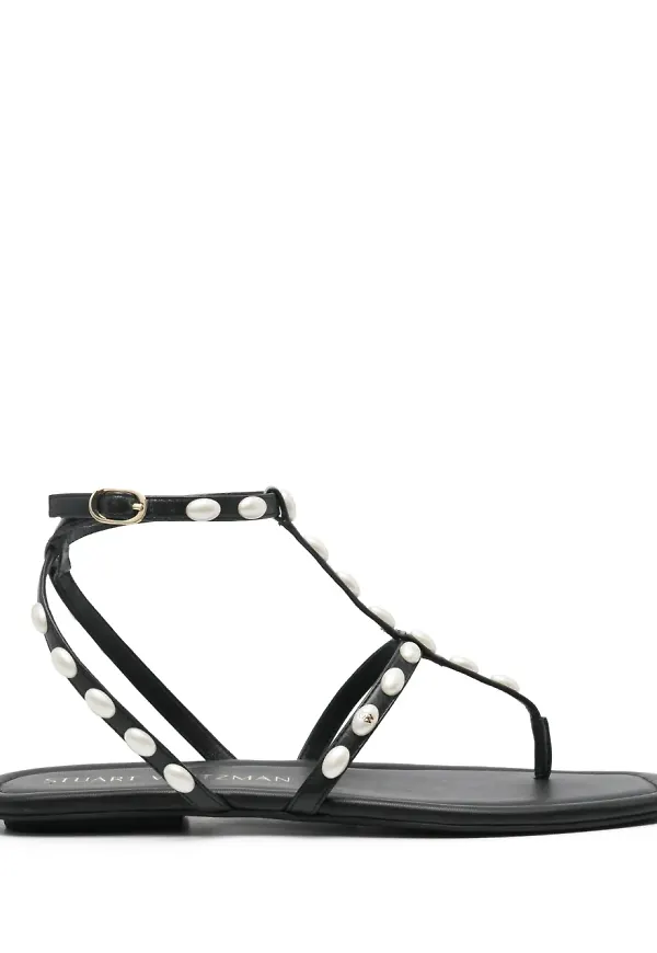 Stuart Weitzman Pearlita platta sandaler - Svart