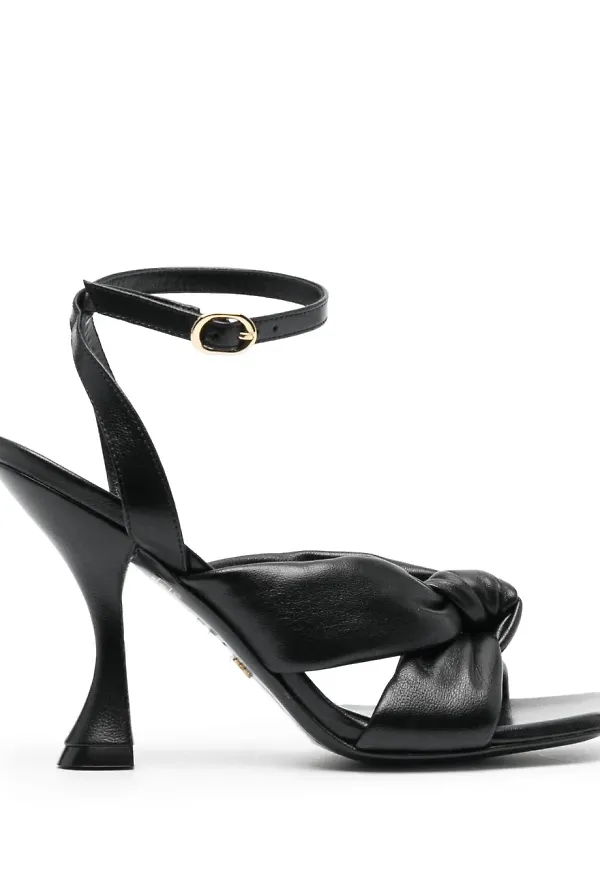 Stuart Weitzman Playa lädersandaler 110 mm - Svart