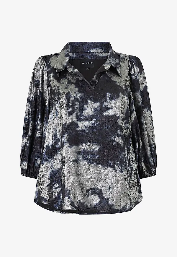 Studio - Blus Stiff Shirt - Silver