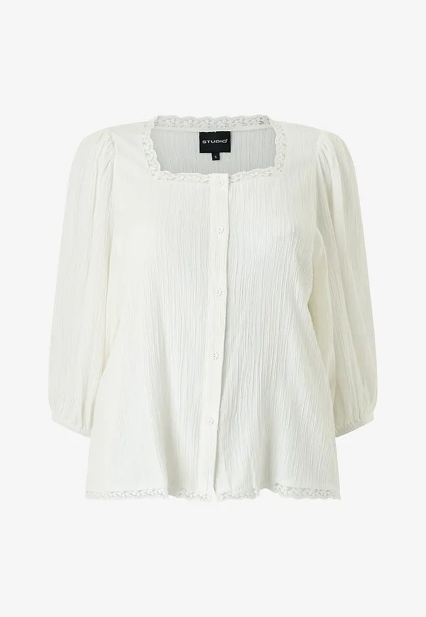 Studio - Blus sAntonia Cardigan - Vit