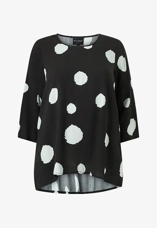 Studio - Blus sLuma Blouse With Dots - Svart