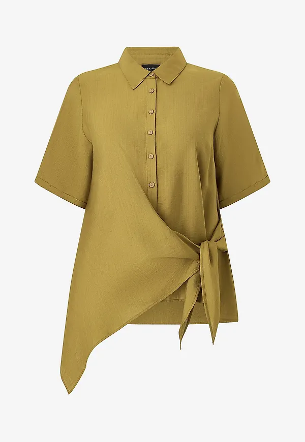 Studio - Blus SOda Shirt with knot - Gul