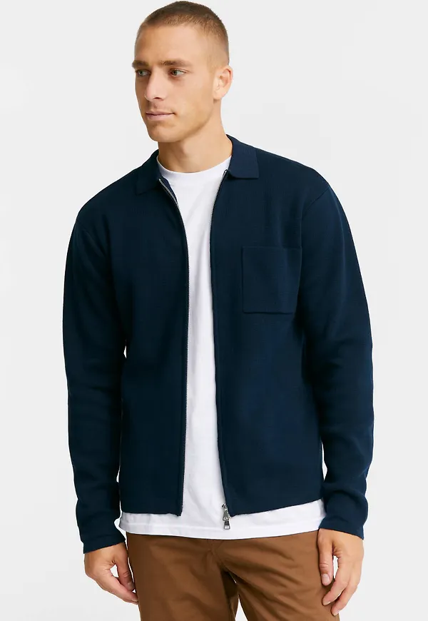 Studio Total - Cardigan Milano Zip - Blå - XL