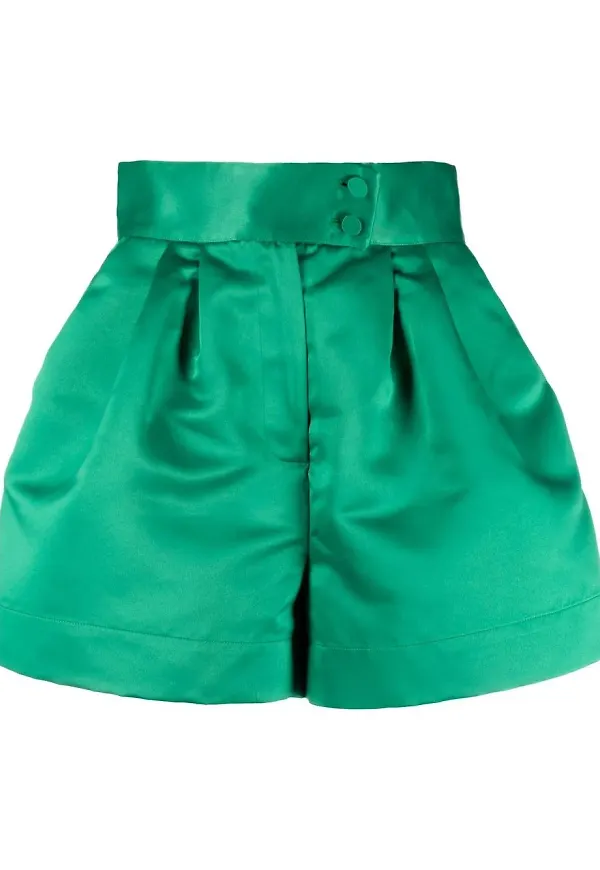 STYLAND shorts med satinfinish - Grön