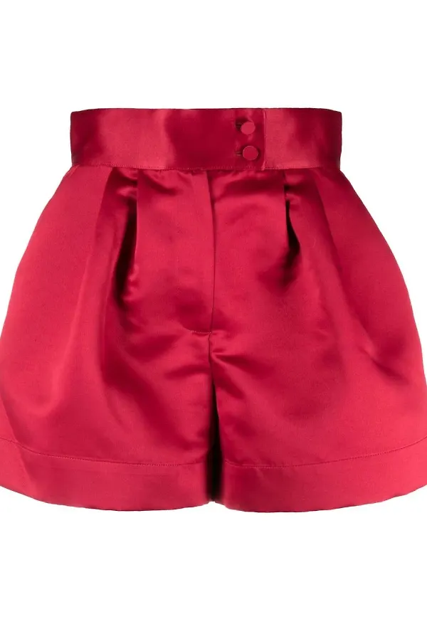 STYLAND shorts med satinfinish - Röd