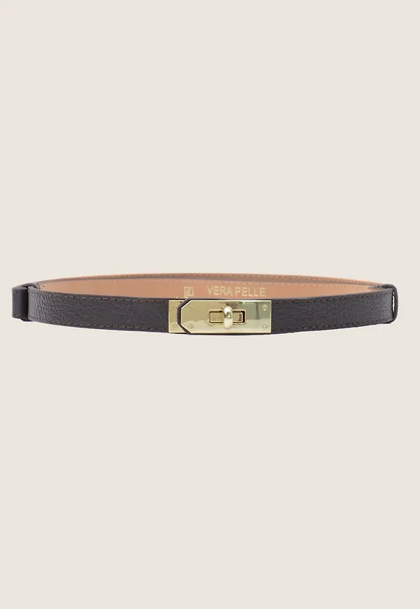 Suede Belt With Turn Lock