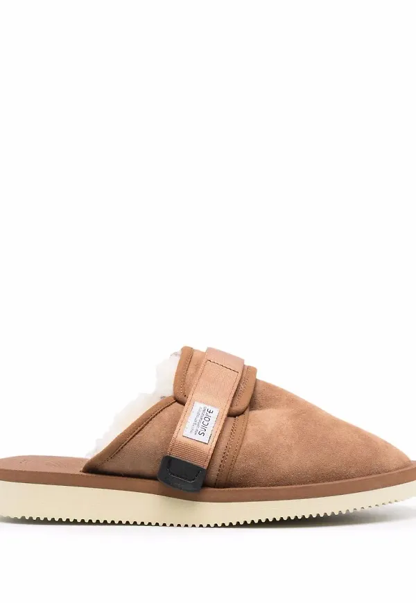 Suicoke pälsfodrade tofflor - Brun