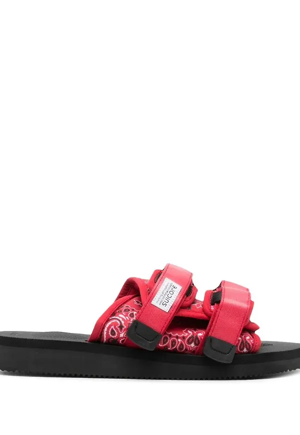 Suicoke sandaler med dubbla remmar - Röd