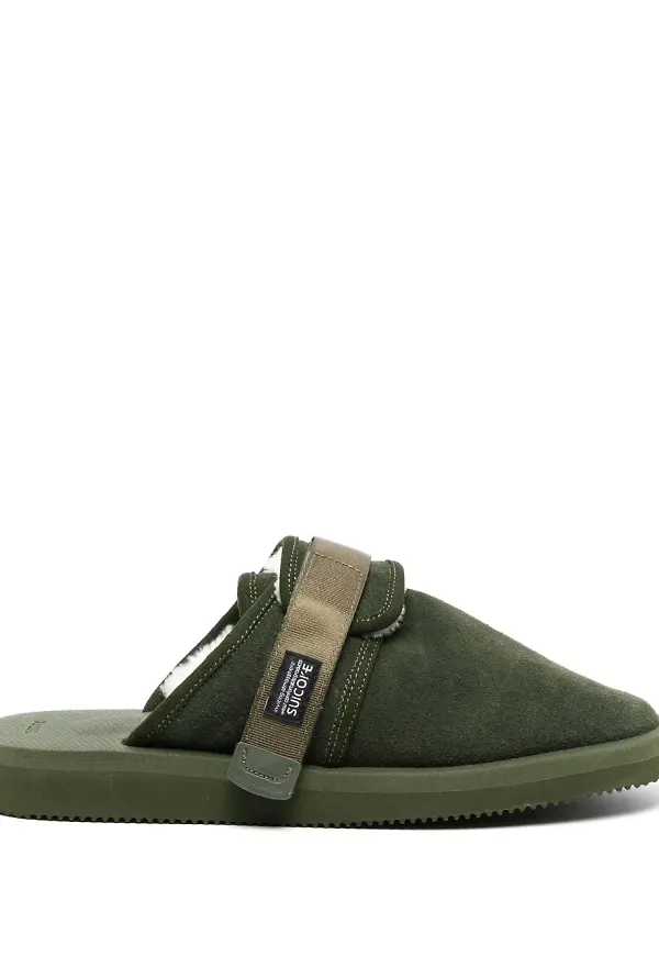 Suicoke Zavo-Mab fårskinnsfodrade tofflor - Grön