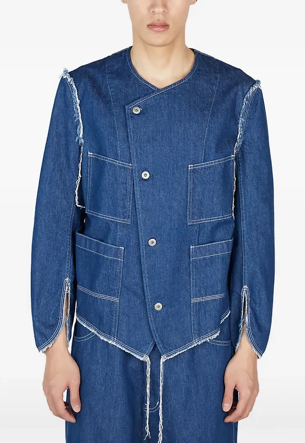 sulvam asymmetrisk jeansjacka - Blå