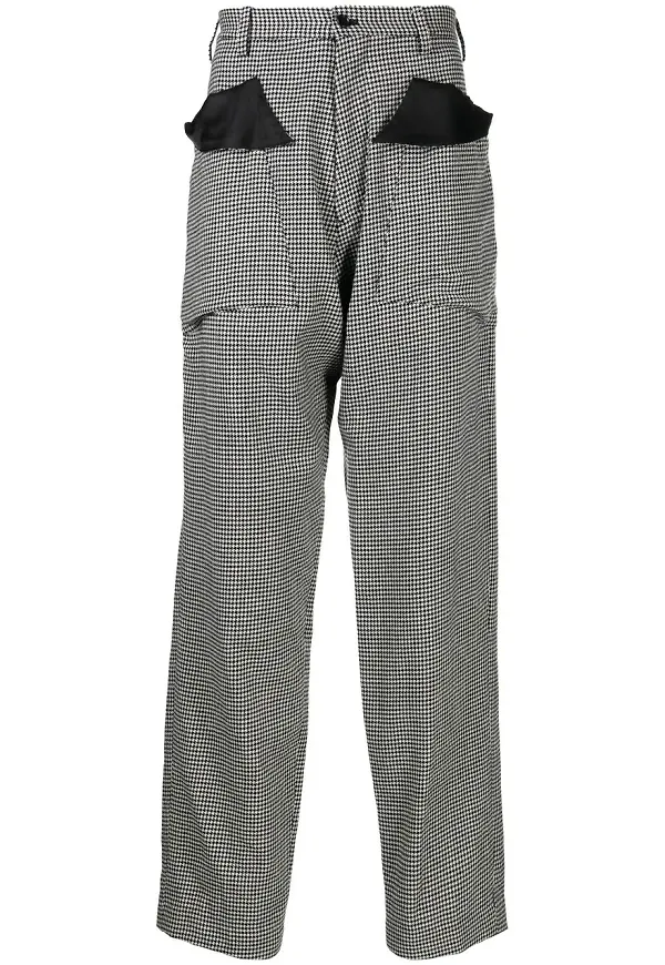 sulvam hundtandsmönstrade vida slacks - Vit