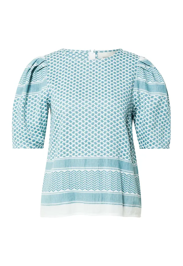 Summery Copenhagen Blus 'Marie' pastellblå / vit