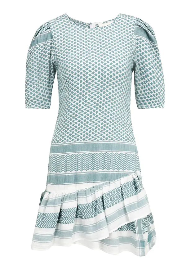 Summery Copenhagen Klänning 'Olivia' rökblå / vit