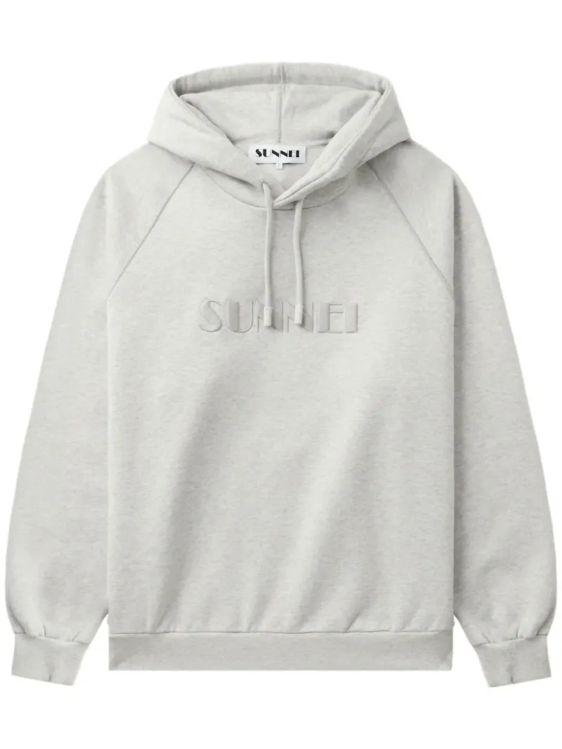 Sunnei hoodie med broderad logotyp - Grå