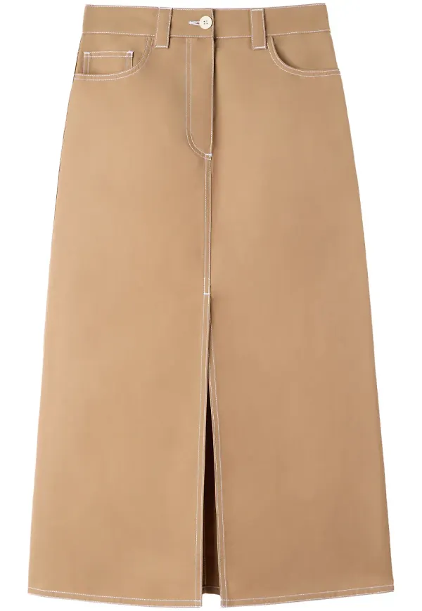 Sunnei maxikjol med slits - Neutral
