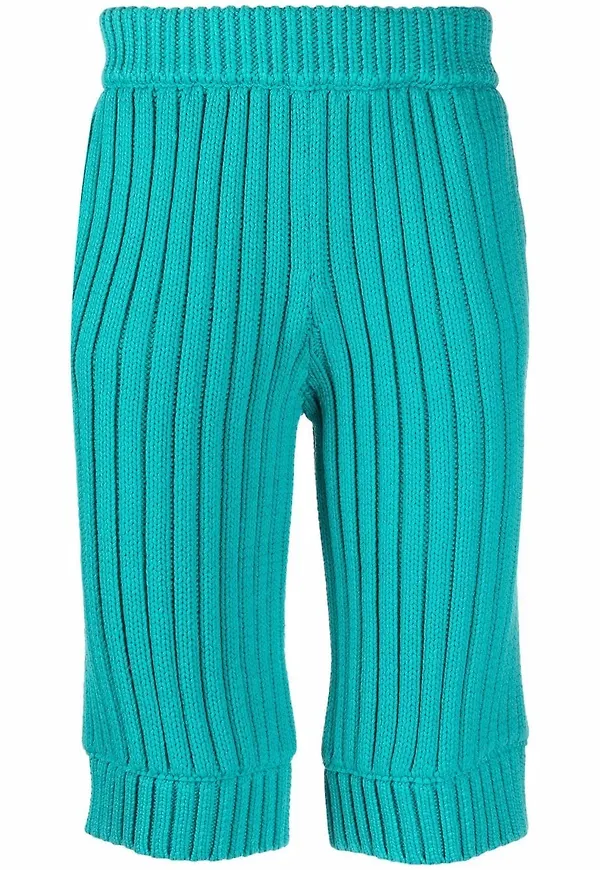 Sunnei ribbstickade shorts - Blå