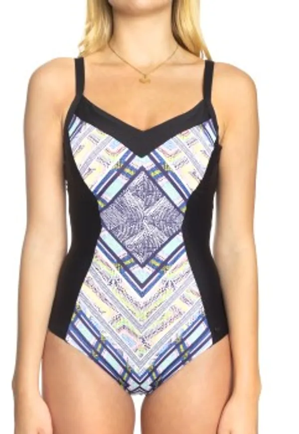 Sunseeker Tribe Attack Swimsuit Svart mönstrad D 38 Dam