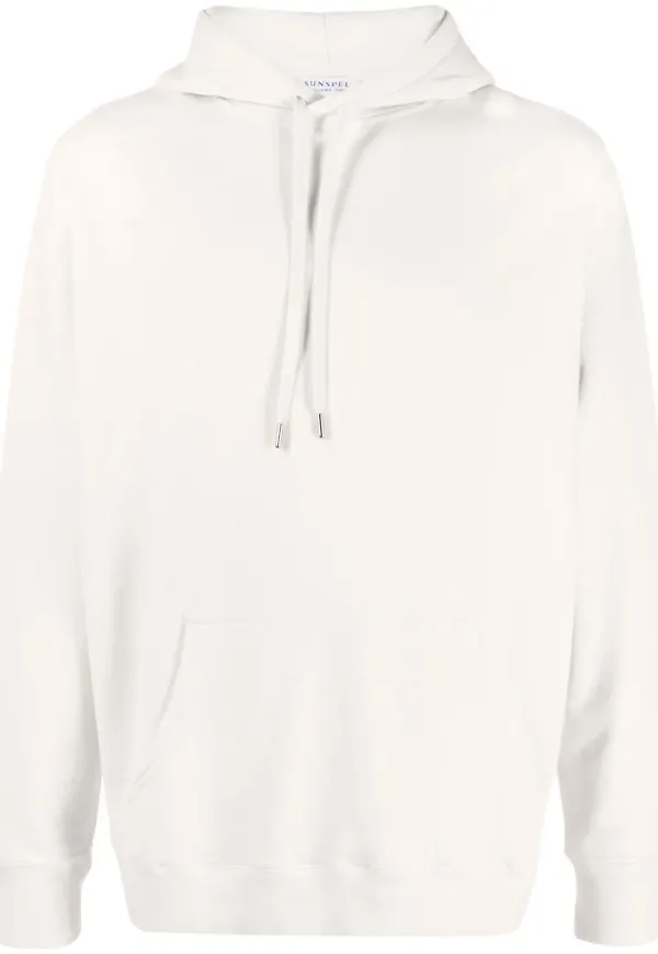 Sunspel hoodie med dragsko - Neutral