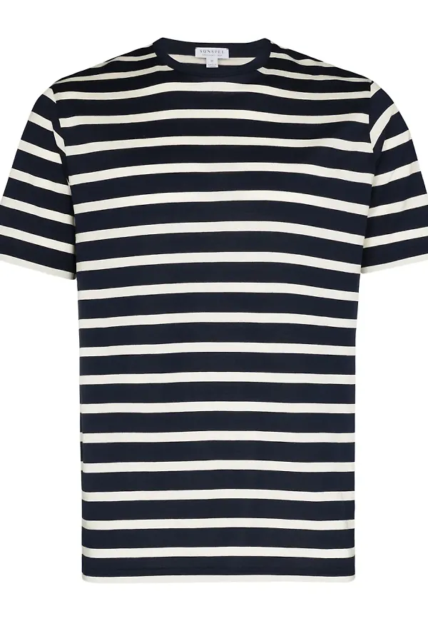 Sunspel randig t-shirt - Blå