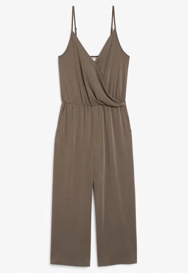 Super-soft wrap jumpsuit - Beige