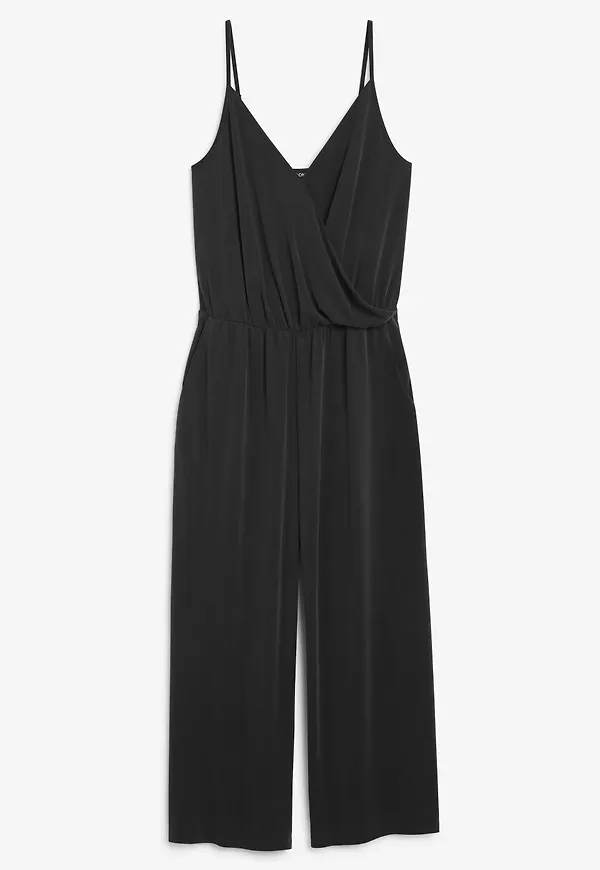 Super-soft wrap jumpsuit - Black
