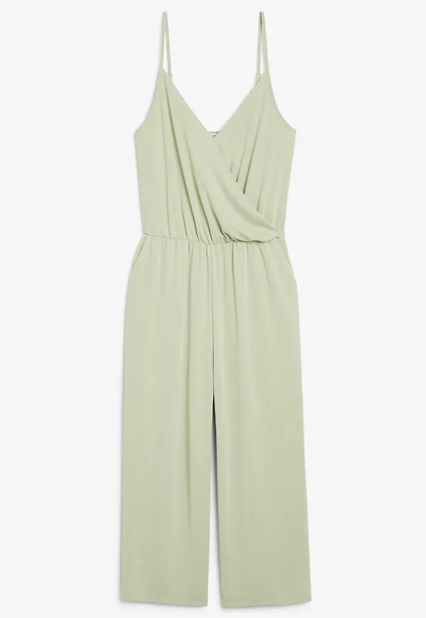 Super-soft wrap jumpsuit - Green