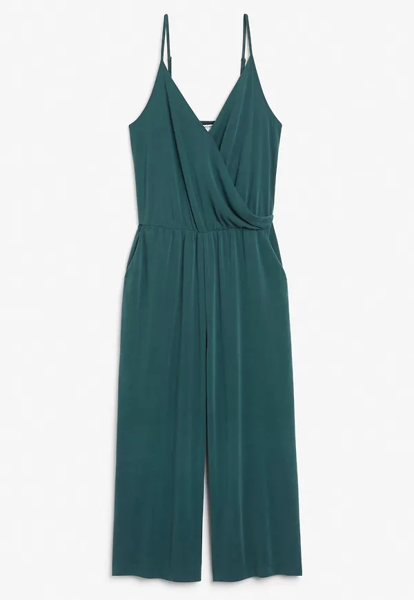 Super-soft wrap jumpsuit - Green