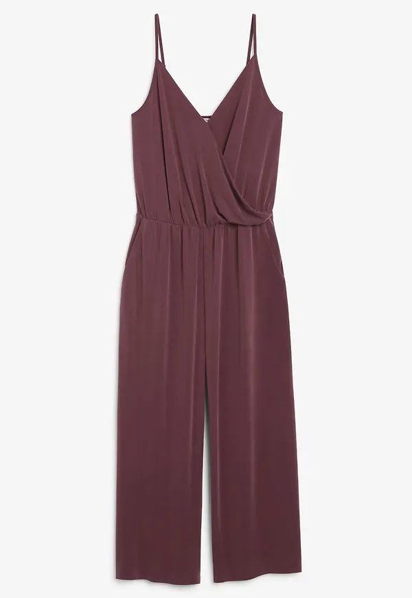 Super-soft wrap jumpsuit - Red