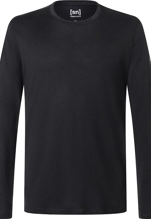super.natural Men's Arctic230 Long Sleeve Jet Black